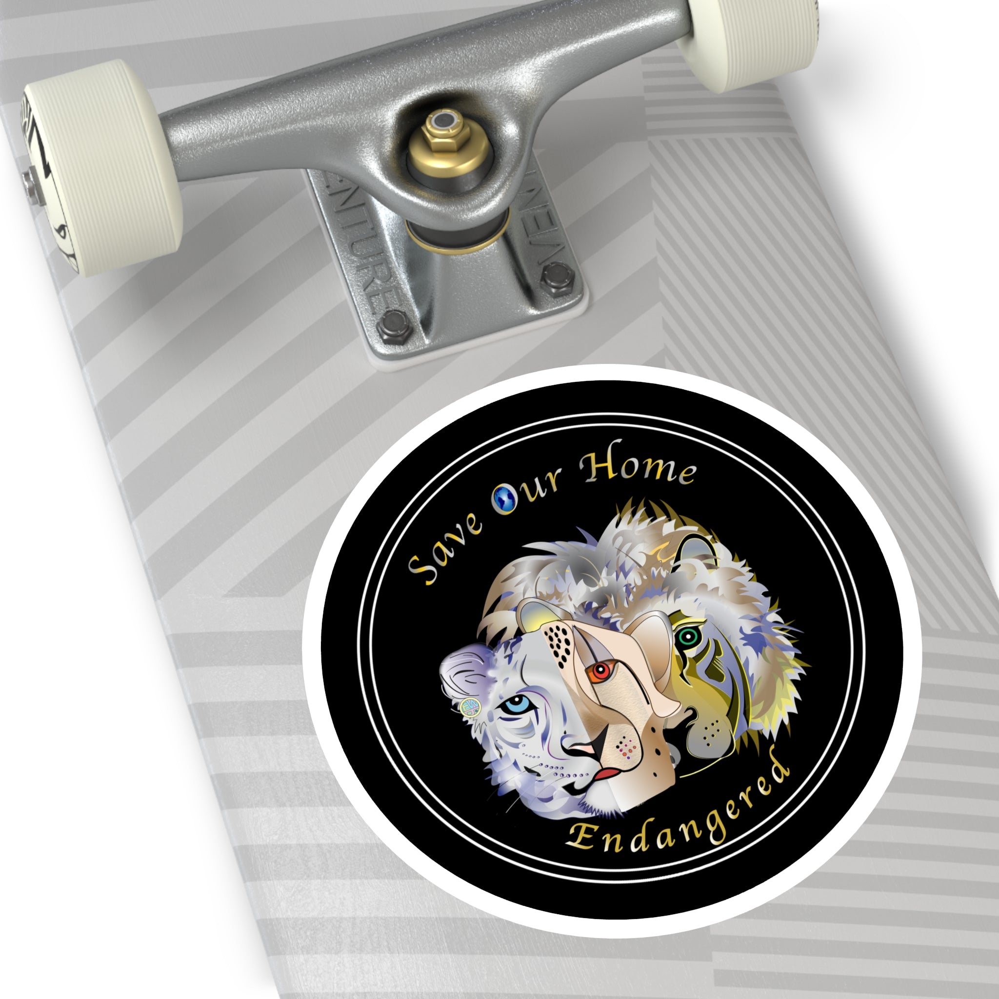 Big Cat Trio Blue Round Sticker