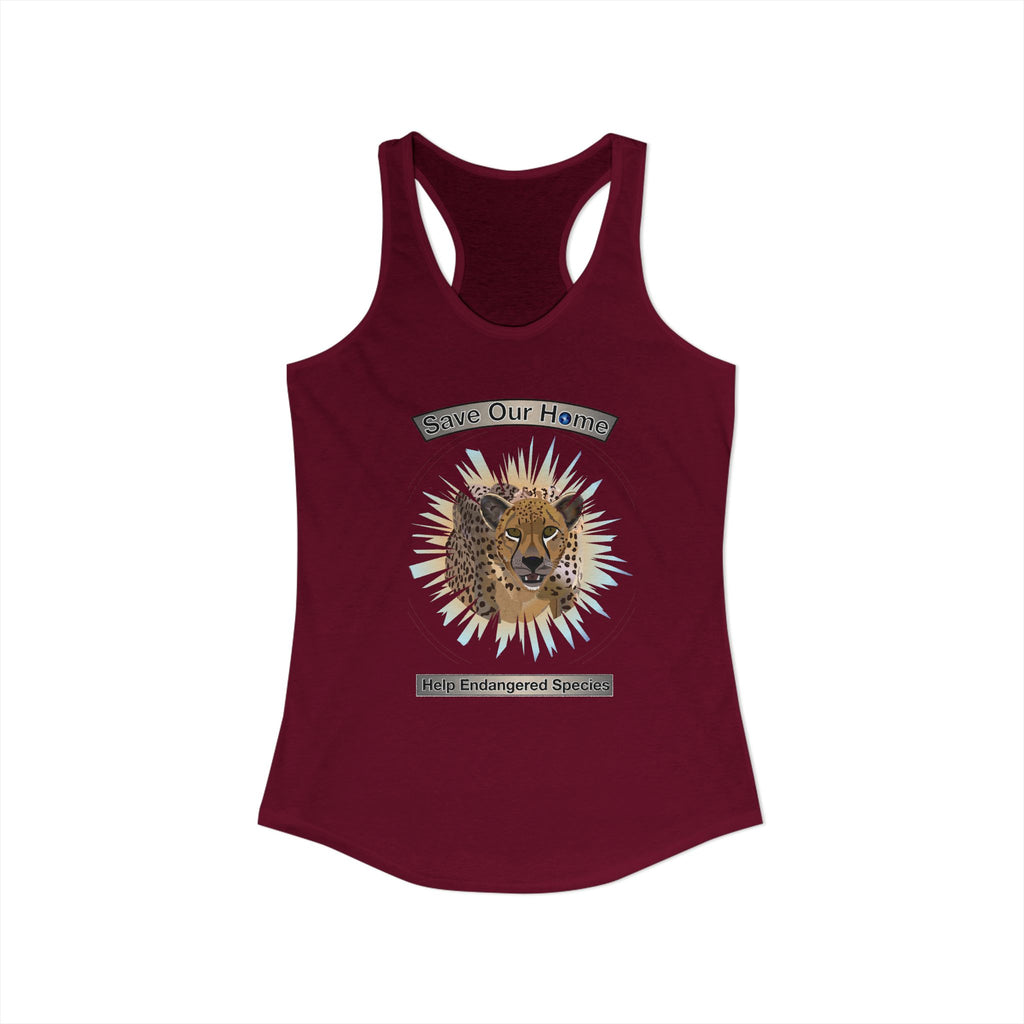 Cheetah Night Time Has Something to Say Racerback Tank
