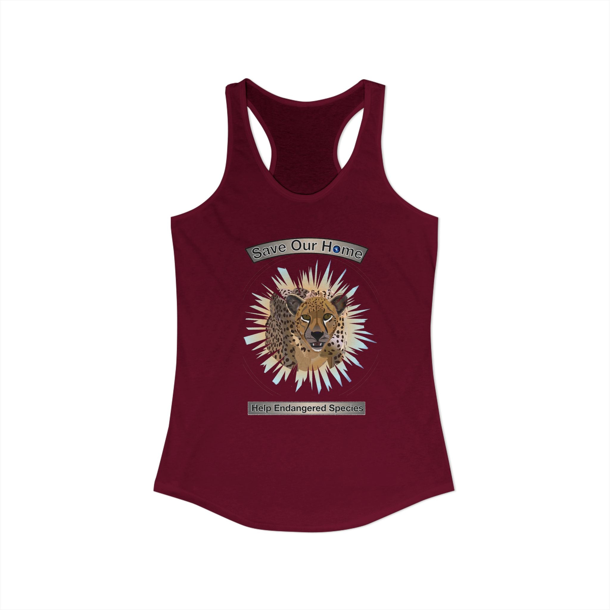 Cheetah Night Time Has Something to Say Racerback Tank