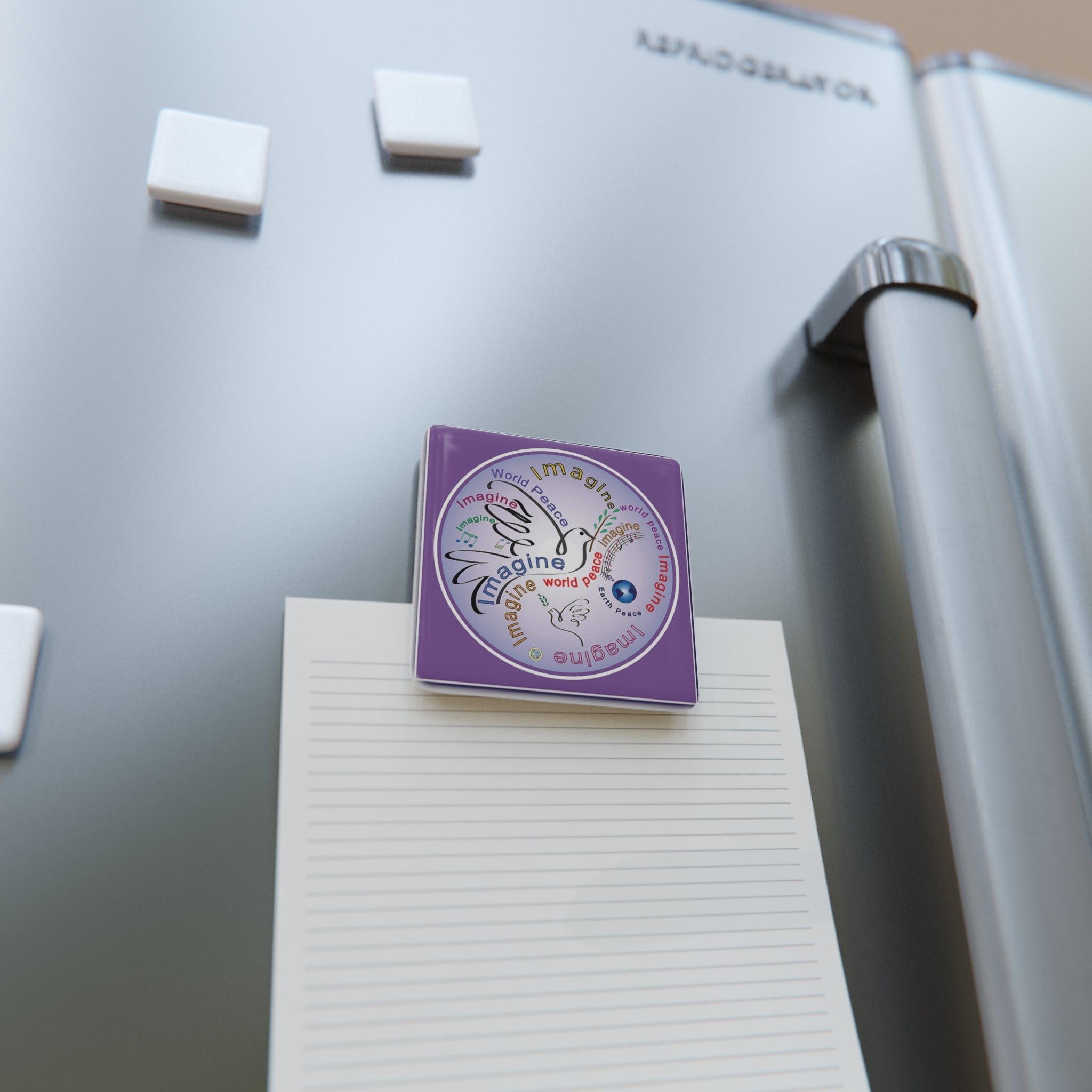 Imagine Imagine Imagine World Peace - 2" Porcelain Magnet