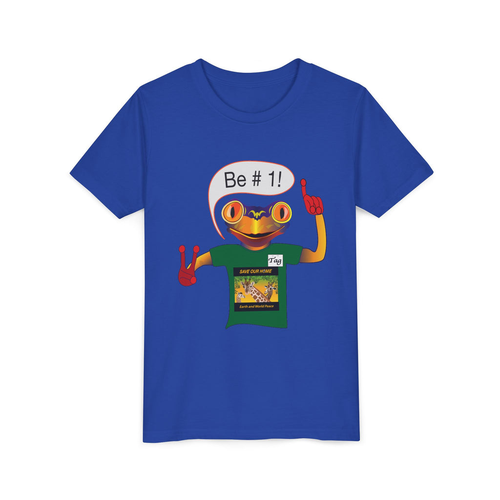 Youth Tee - Mc Frogs say "Be # 1" .  Do the best you can BeKids Shirt