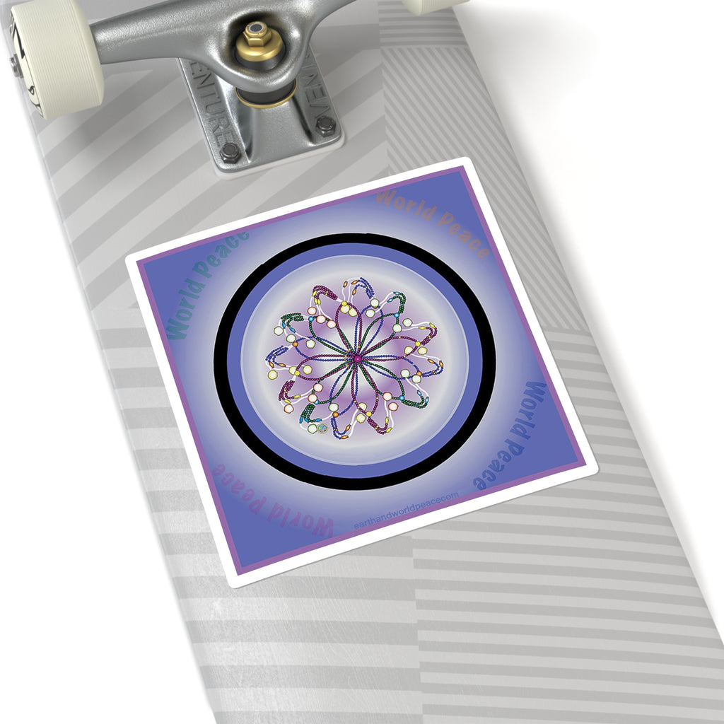 World Peace Prayer Beads PurpBlu Sticker
