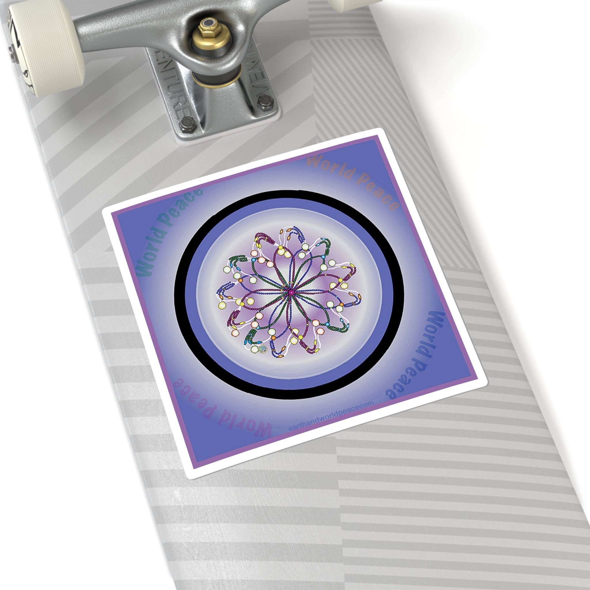 World Peace Prayer Beads PurpBlu Sticker