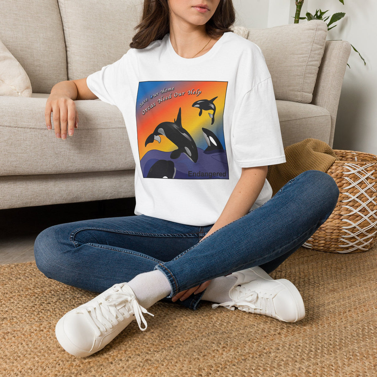 Orca at Play Unisex Softstyle T-Shirt