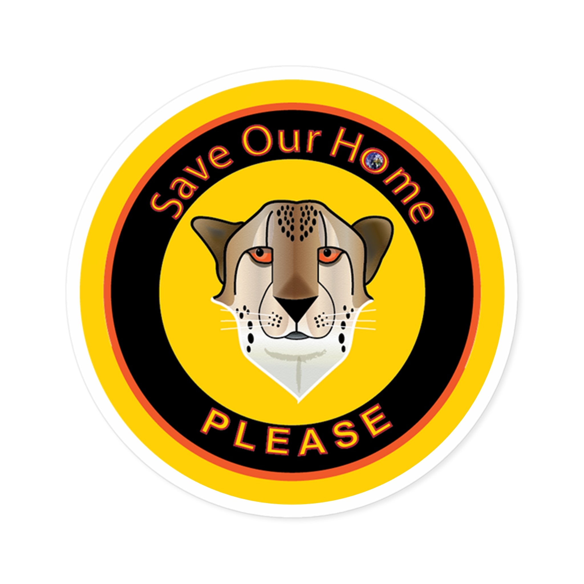 Cheetah: Save Our Home Round Sticker