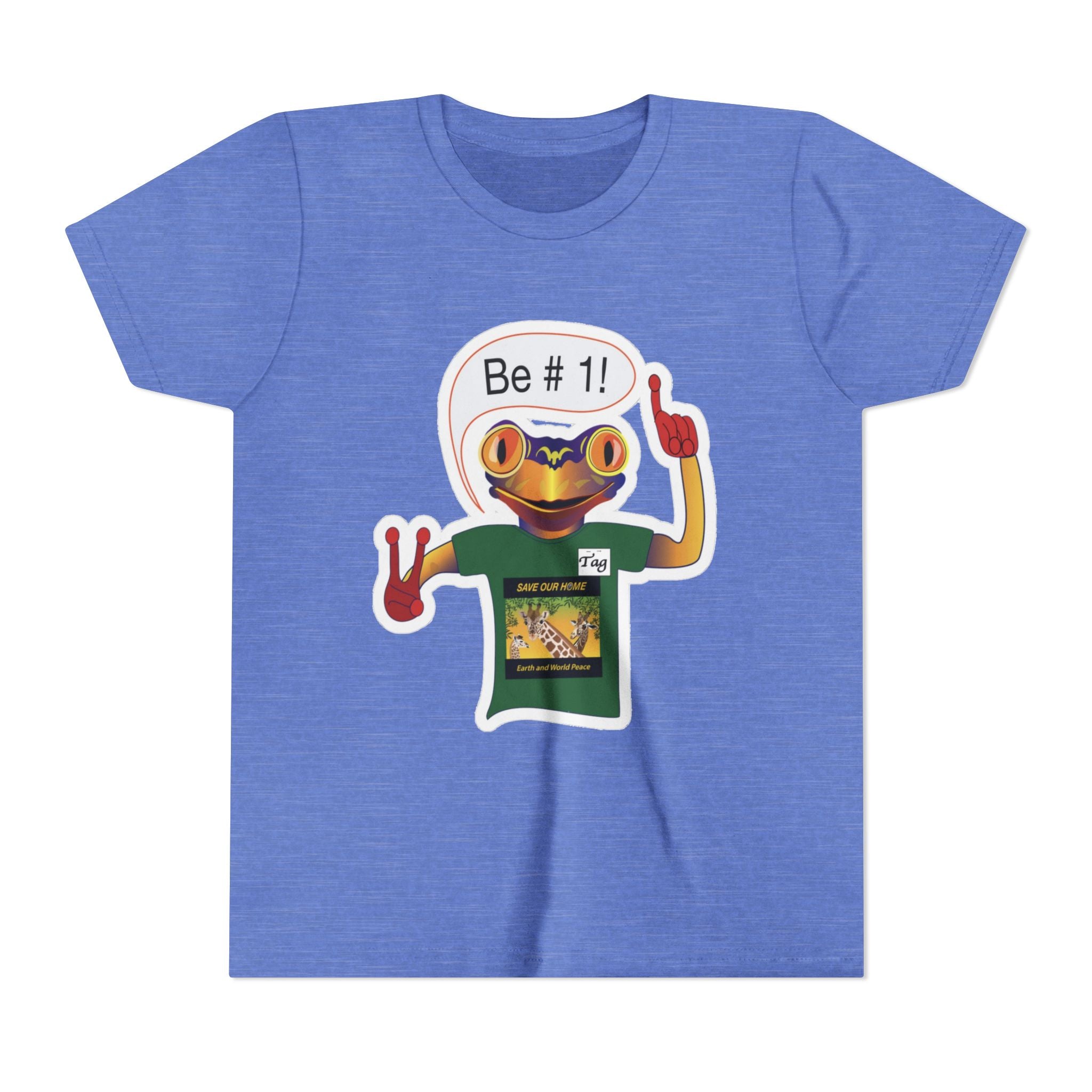 Youth Tee - Mc Frogs say "Be # 1" Sticker Tee
