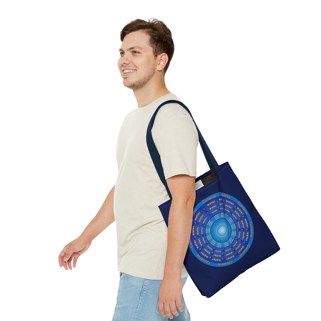 Conserve Water Blue & Gold Tote Bag