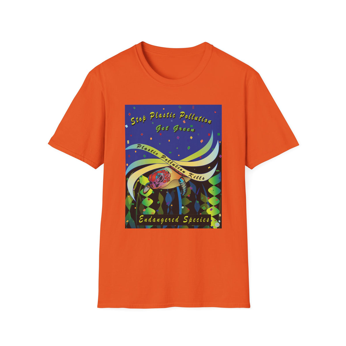 Plastic Pollution Sea Turtle Softstyle T-Shirt