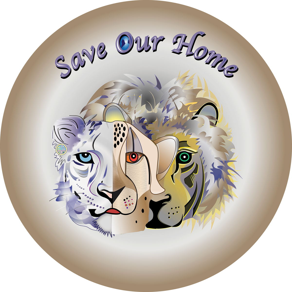 Snow Leopard, Cheetah, Lion Indoor Outdoor Sticker